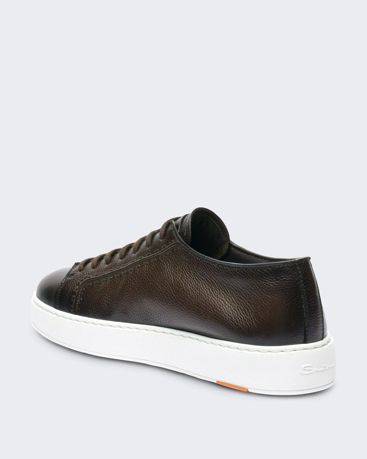 Santoni Heren Sneaker in bruin leer - Eleganza.nl