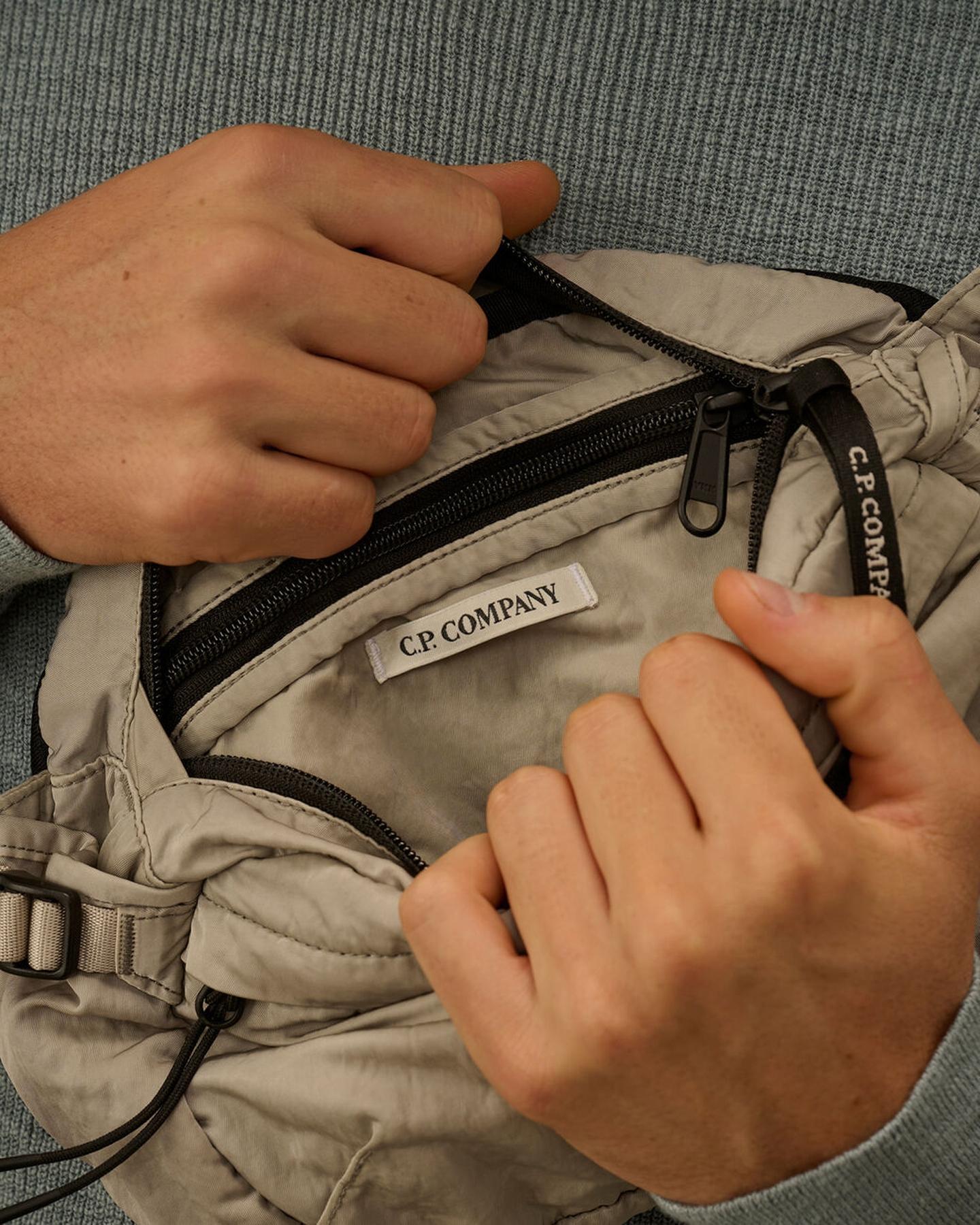 Heren Waist Lens Bag Grijs/Beige