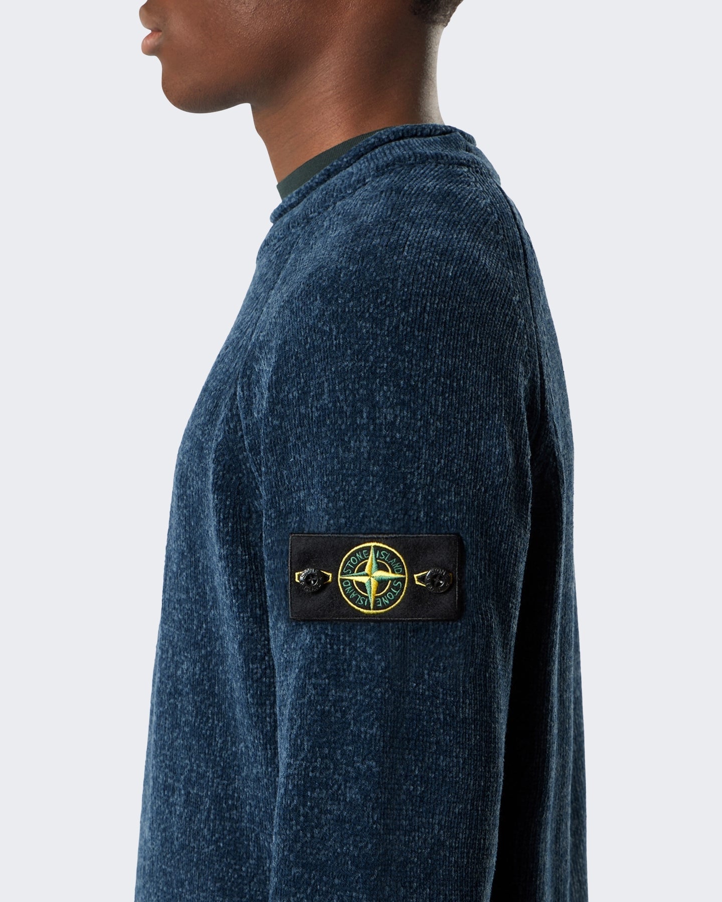 Stone Island Heren Crew Neck-Steel Blue Melange-V0m2b Blauw - Eleganza.nl