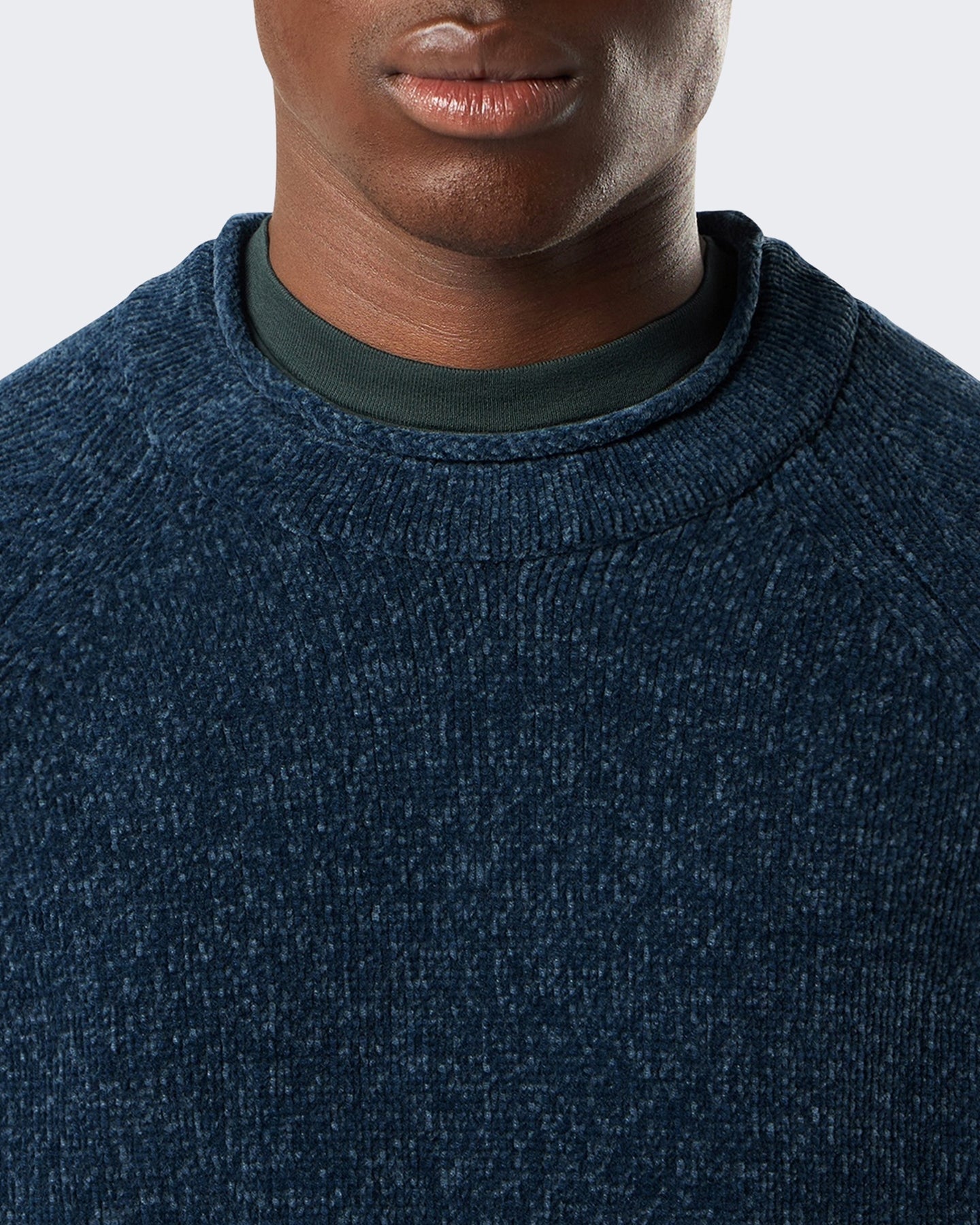 Stone Island Heren Crew Neck-Steel Blue Melange-V0m2b Blauw - Eleganza.nl