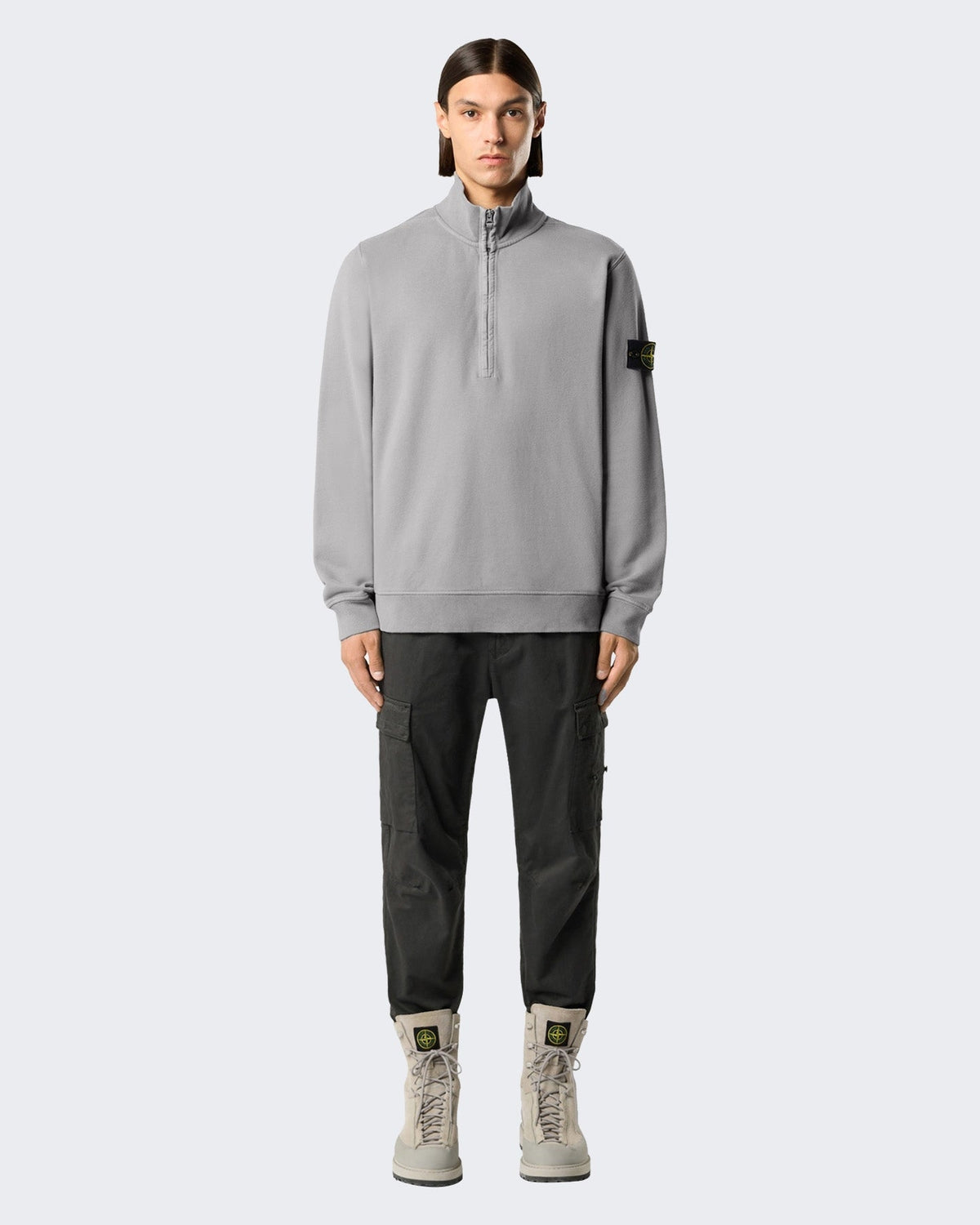 Stone Island Heren Ls Polo-Gray-V0060 Grijs - Eleganza.nl