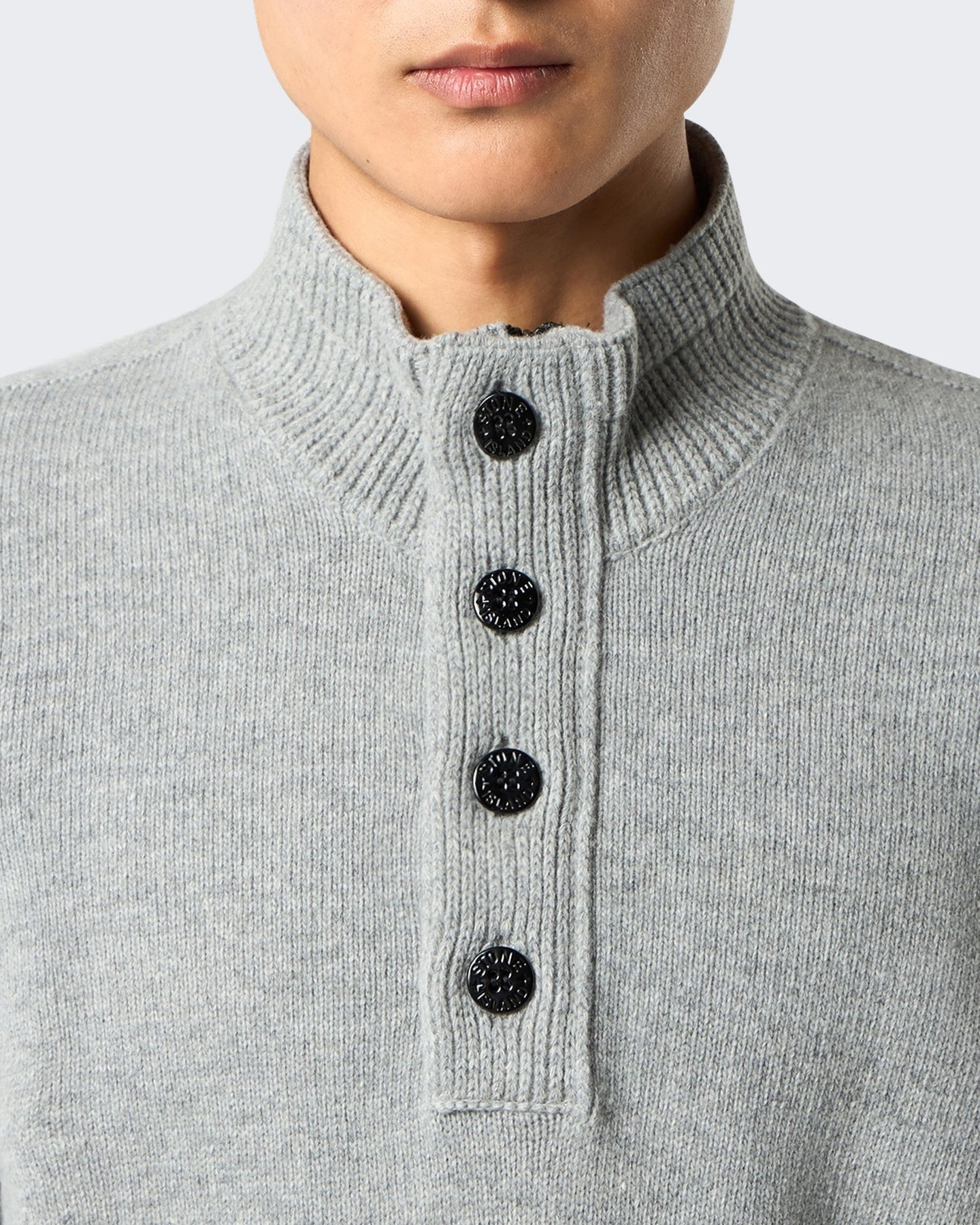 Stone Island Heren Ls Polo-Grey Melange-V0m60 Grijs - Eleganza.nl