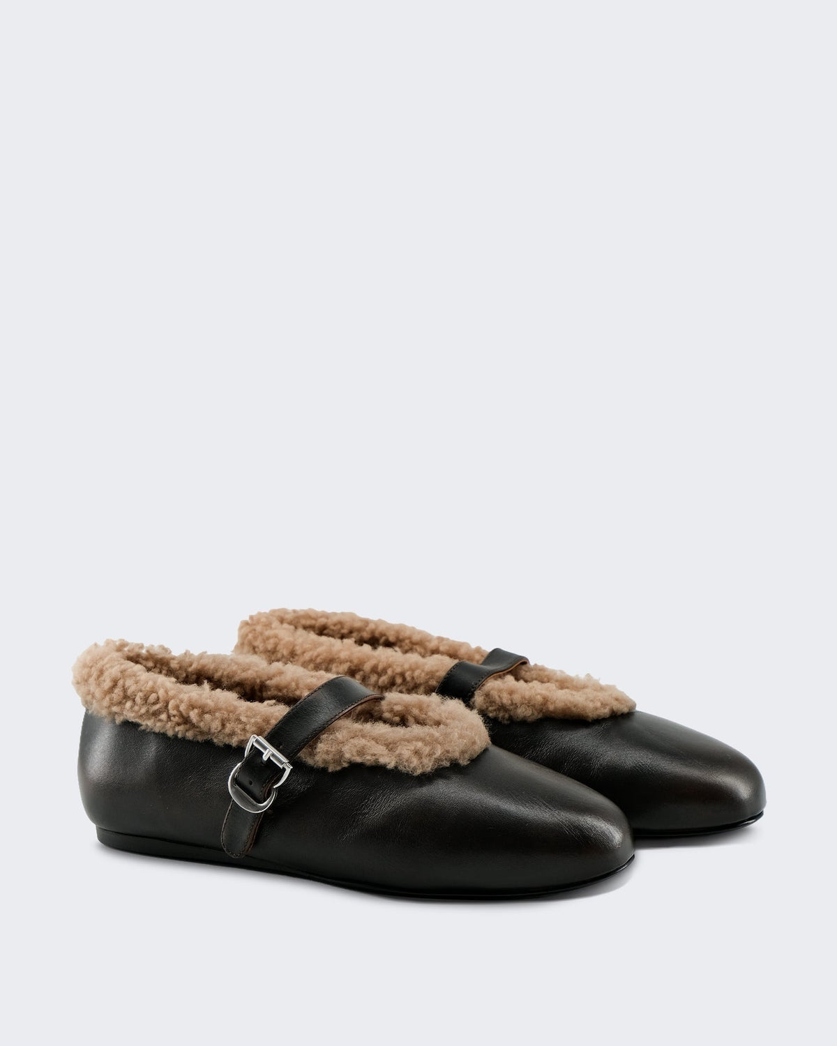 Toral Dames Anoush Ballerina's met gespdetail en beige voering Zwart - Eleganza.nl