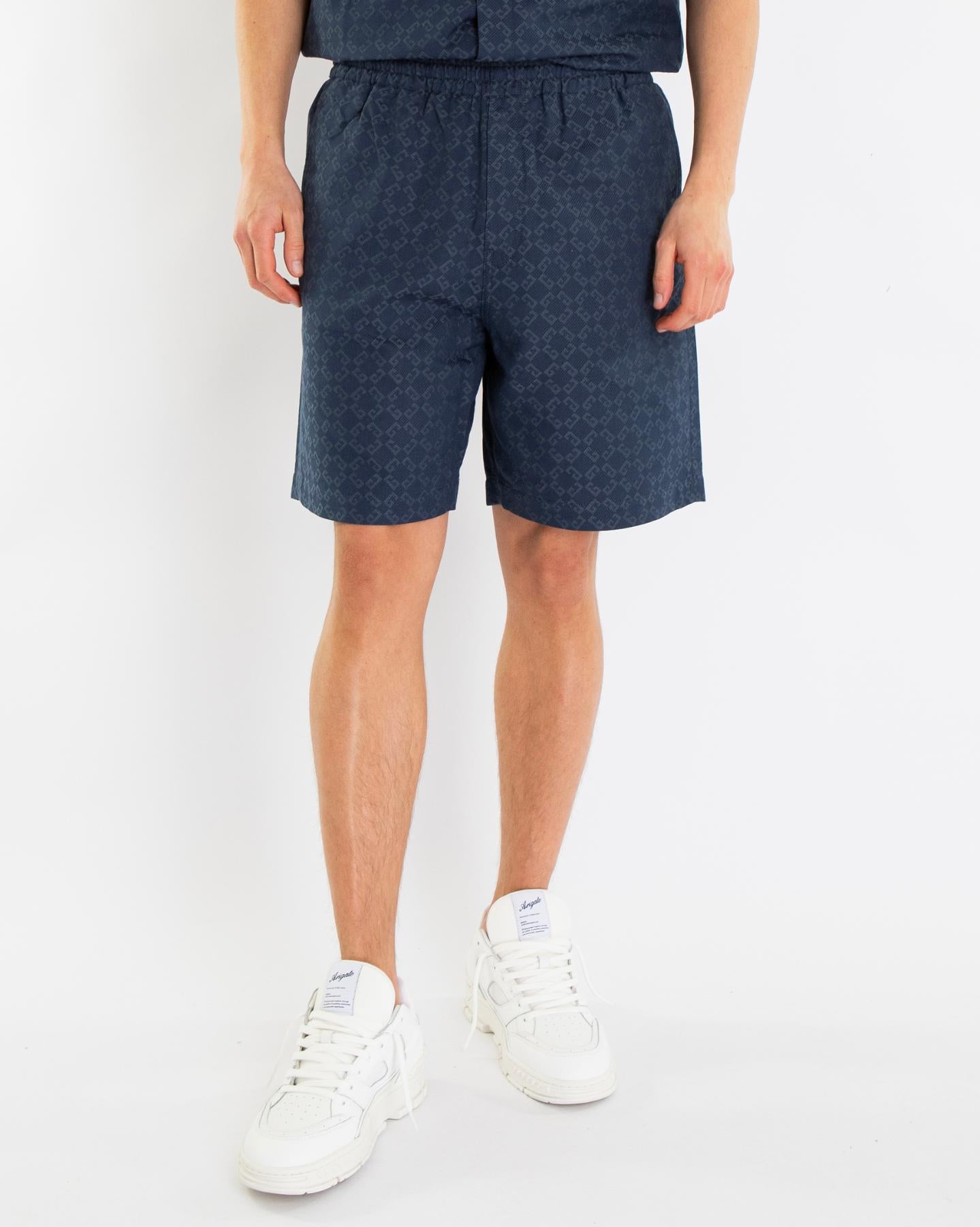 Heren Monogram Logo Short Blauw
