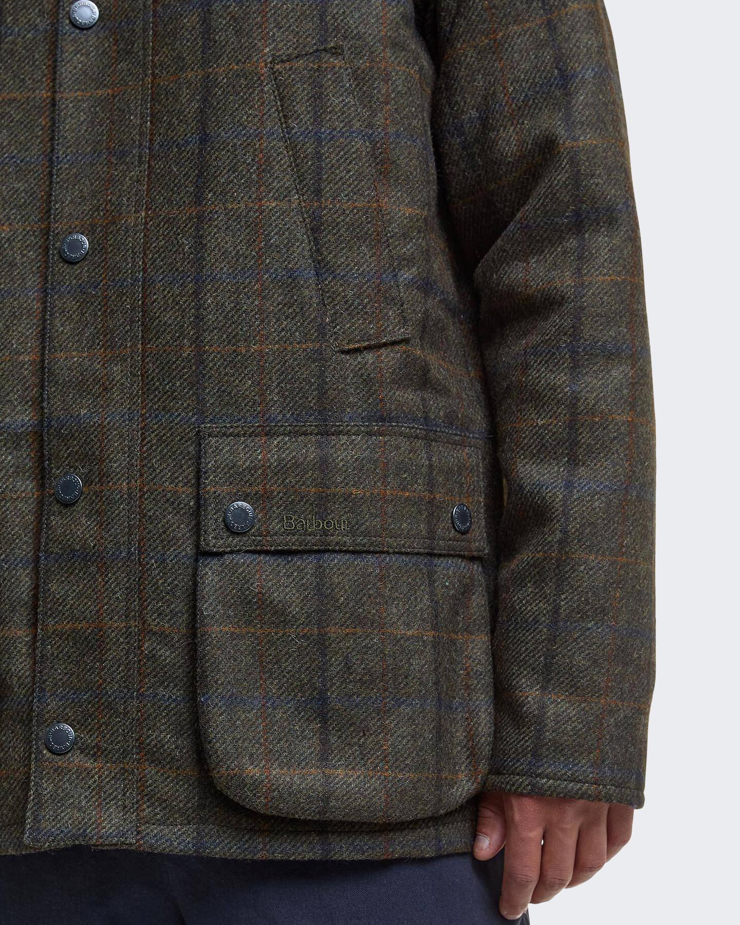Heren Bedale Check Woll Jacket Bruin