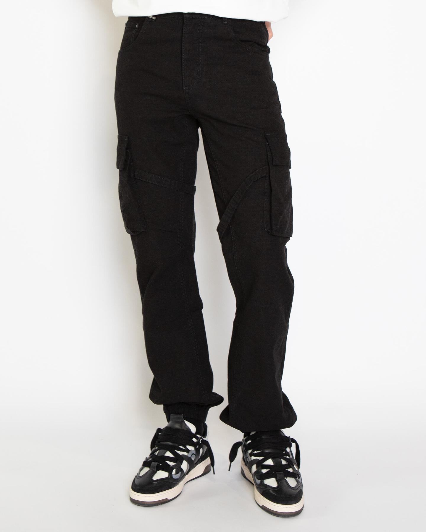 Men Phone Pocket Cargo Black
