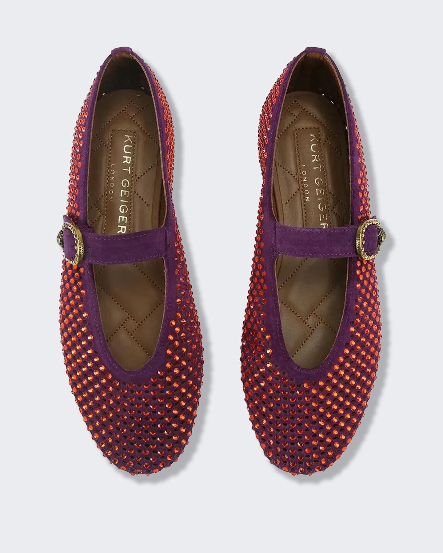 Kurt Geiger Dames Mayfair Ballet Flat Paars/Rood