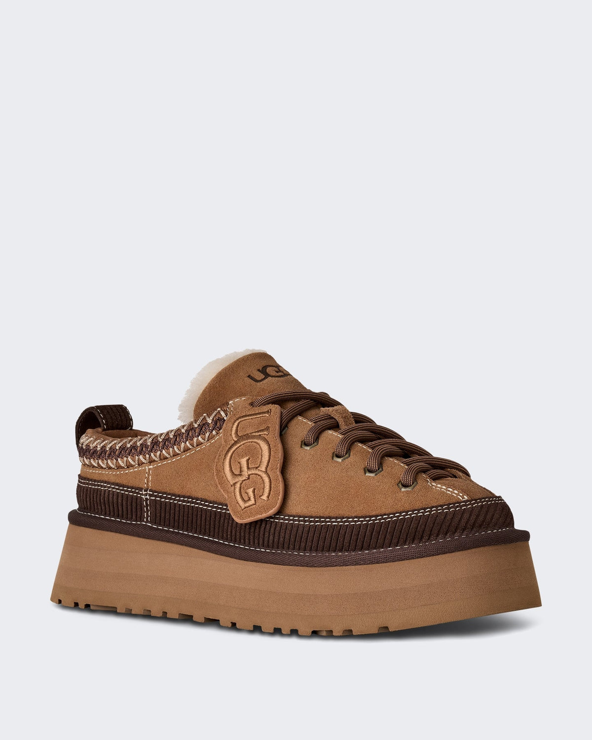 UGG Dames Slipper met vetersluiting en heritage design Beige - Eleganza.nl