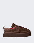Women's Slide met vetersluiting en heritage design Verbrand Cederhout