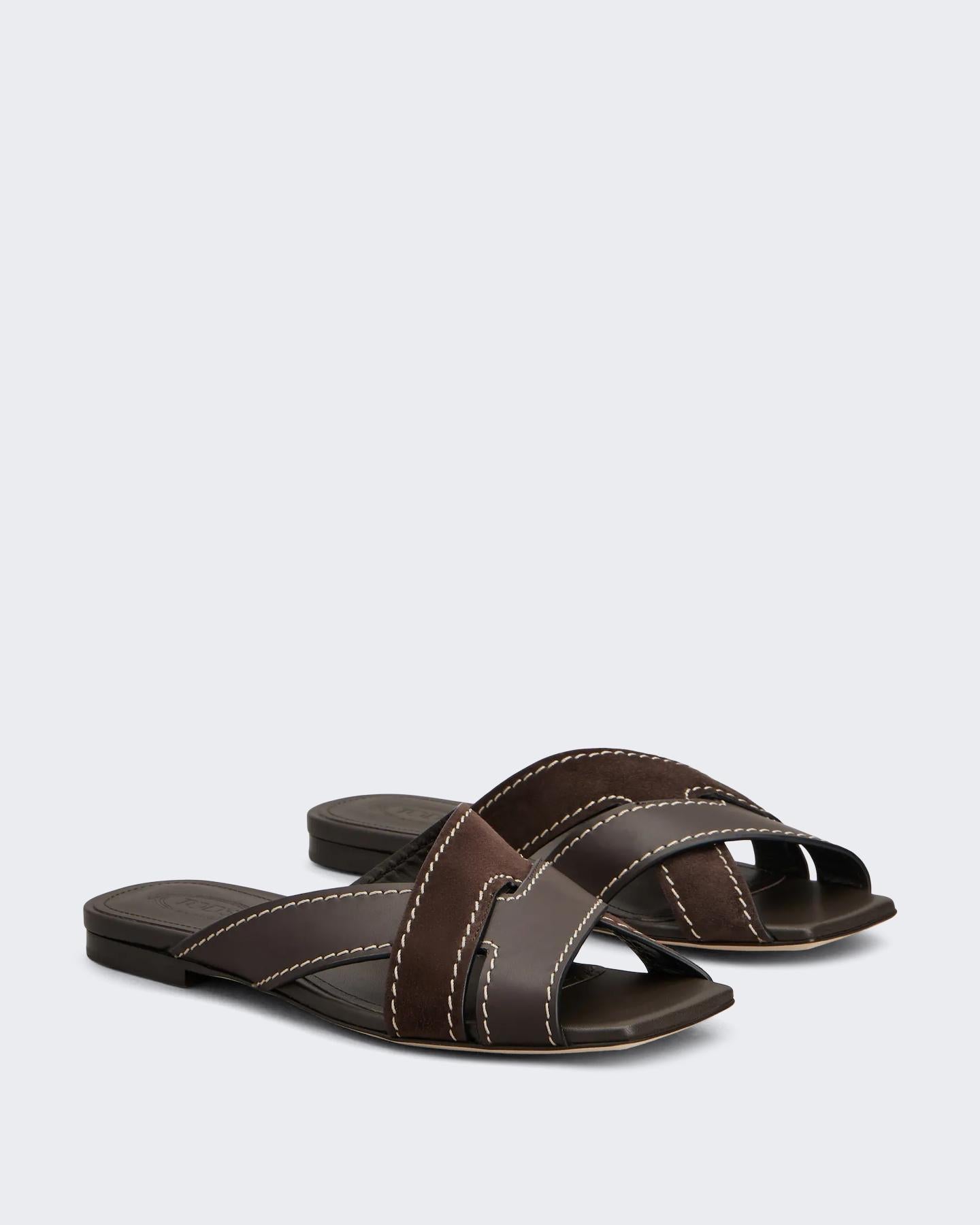 Tods Dames Sand.Cuoio Flat 99L Fasce Incr