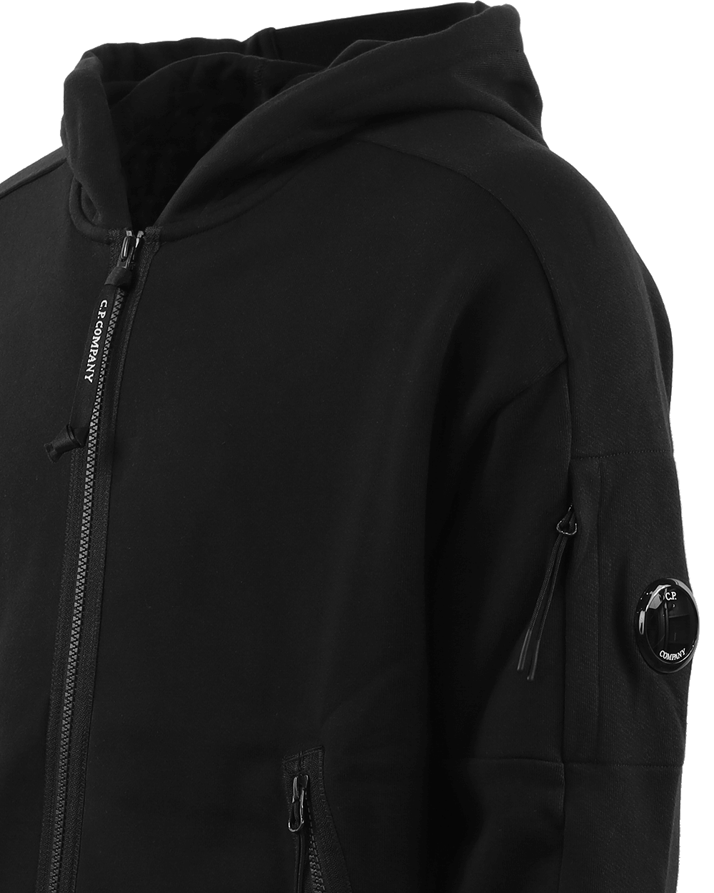 Men Diagonal raised zipped black