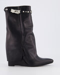 Ladies Studded Leather Wedge Boot