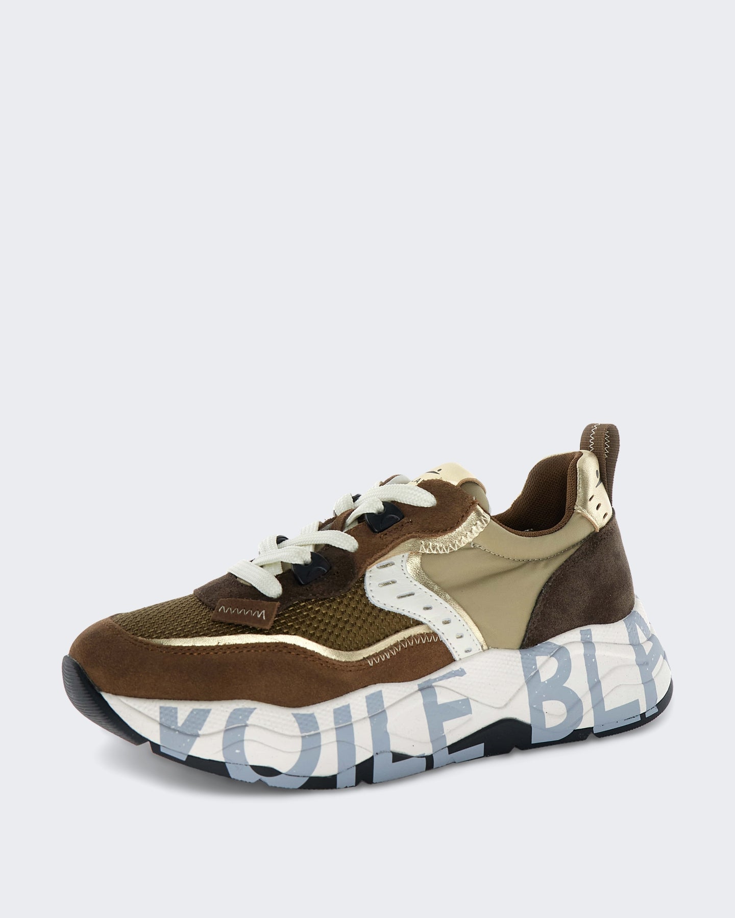 Voile Blanche Dames Leren sneaker met vetersluiting Bruin - Eleganza.nl