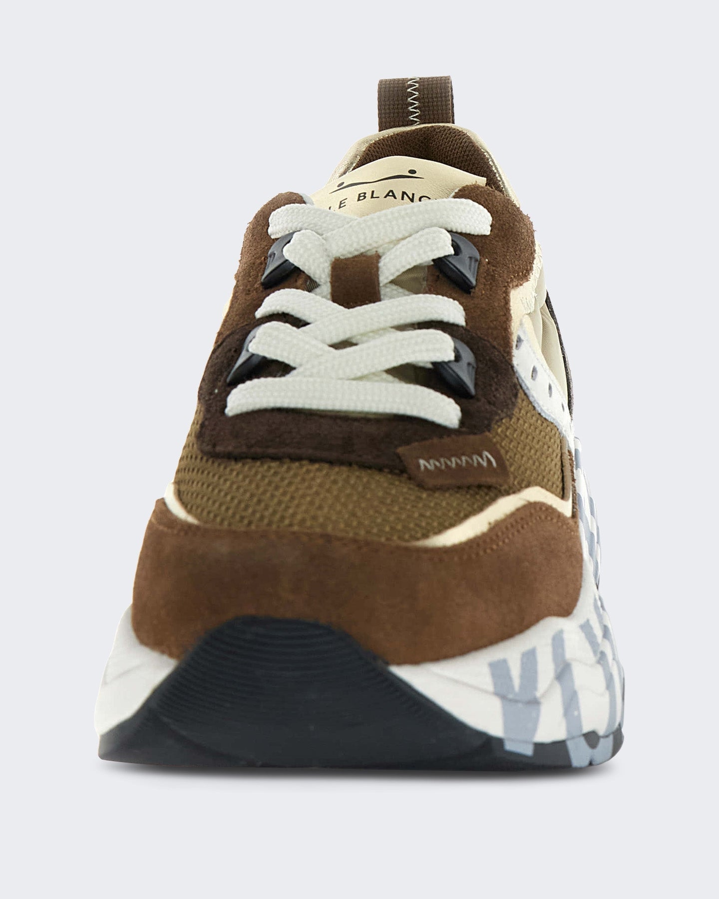 Voile Blanche Dames Leren sneaker met vetersluiting Bruin - Eleganza.nl