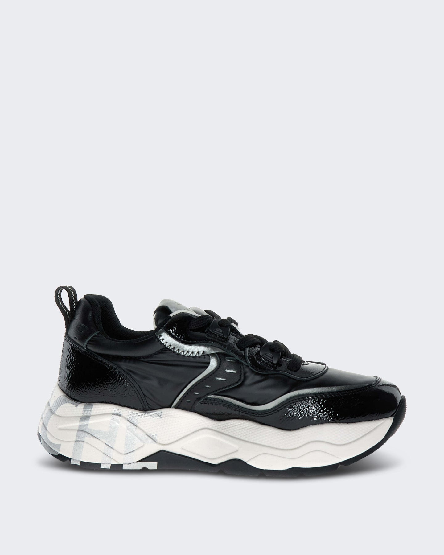 Voile Blanche Dames Leren sneaker met vetersluiting Zwart - Eleganza.nl