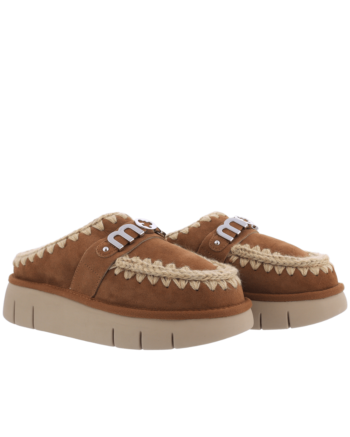 Women Bounce Clog Logo Cognac