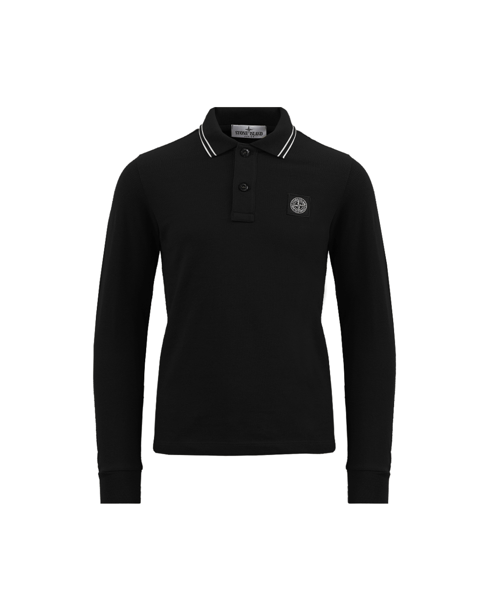 stone island long sleeve polo white