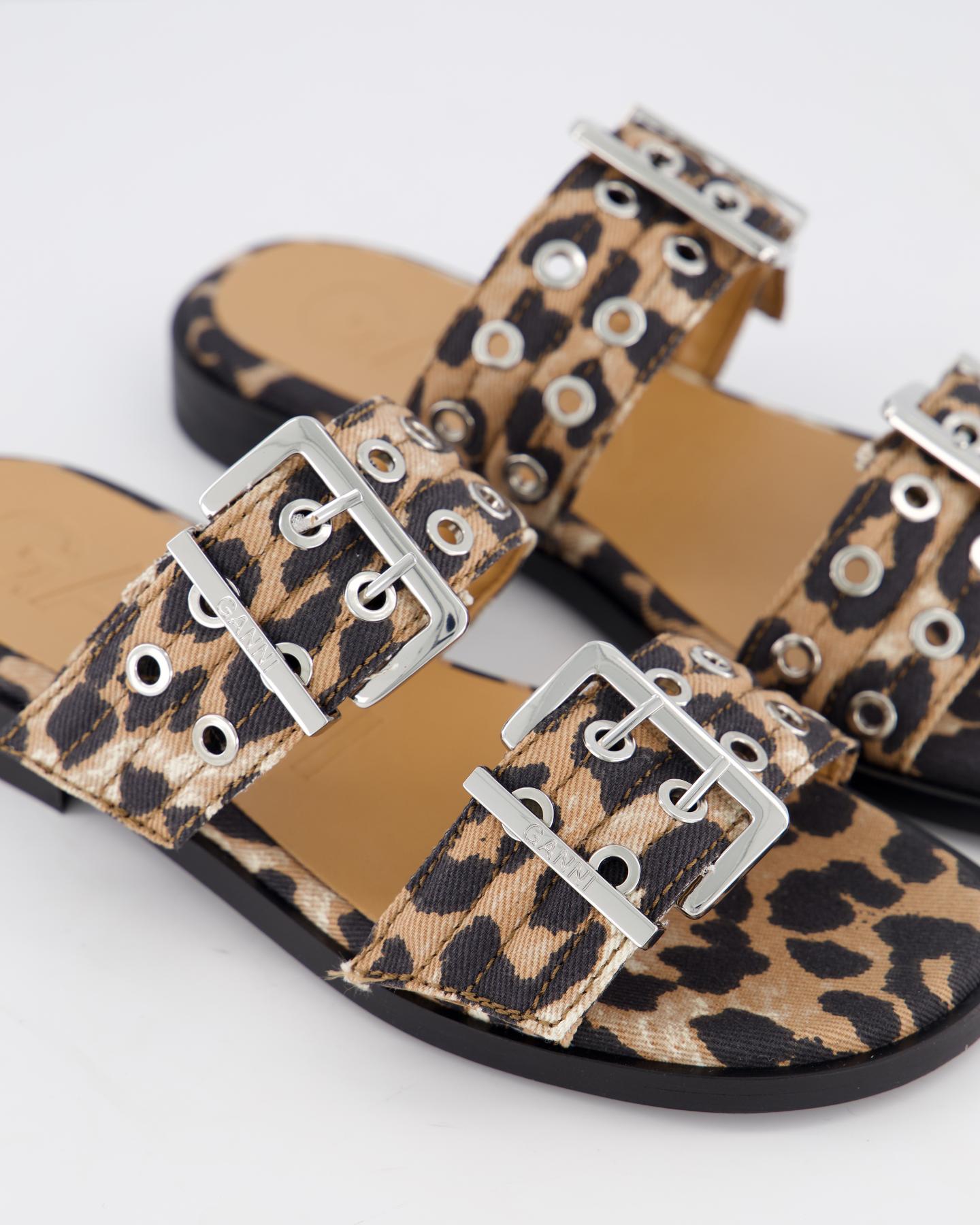 Dames Buckle Two-Strap Sandals
