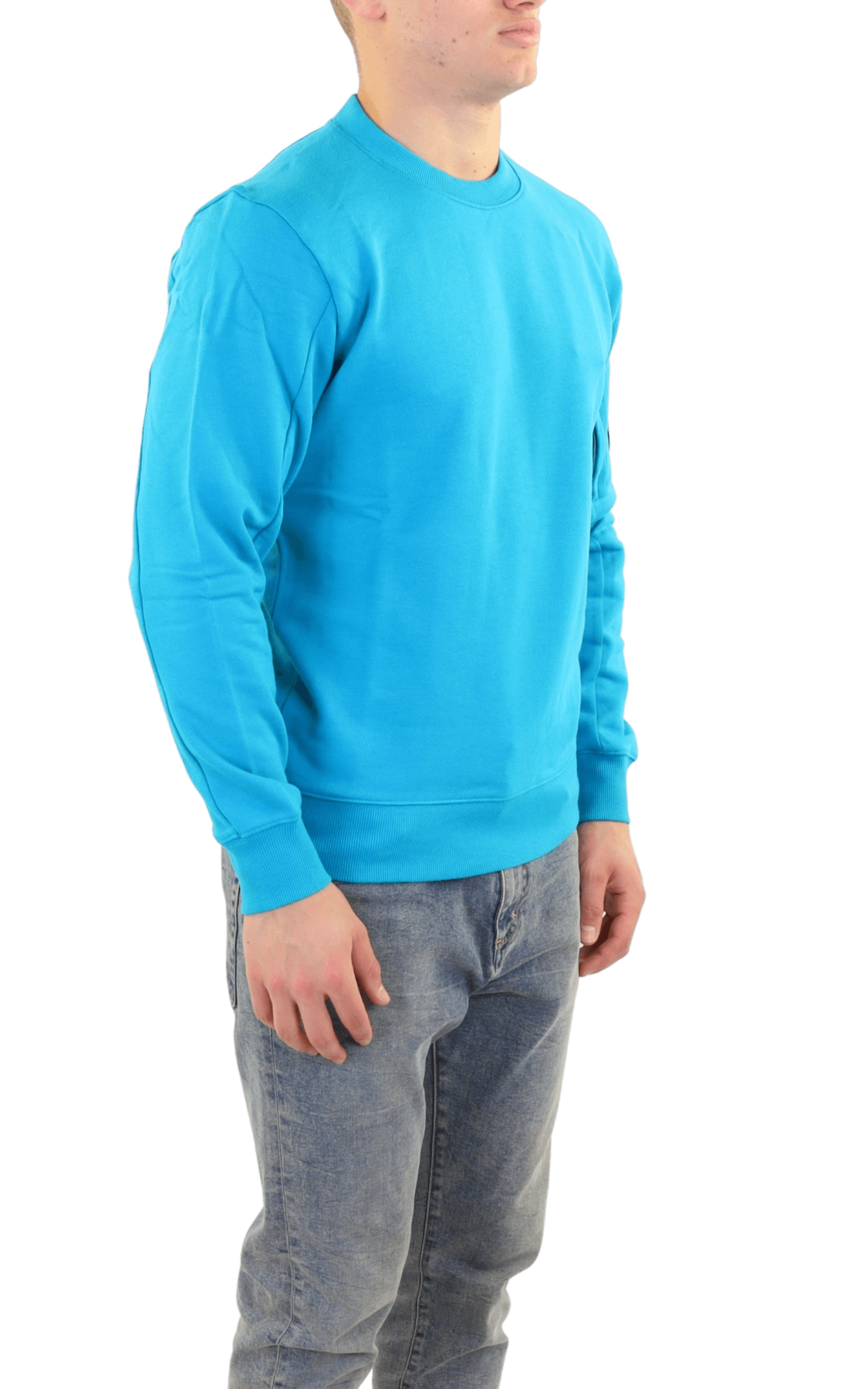 Men Light Fleece Sweatshirt Blue