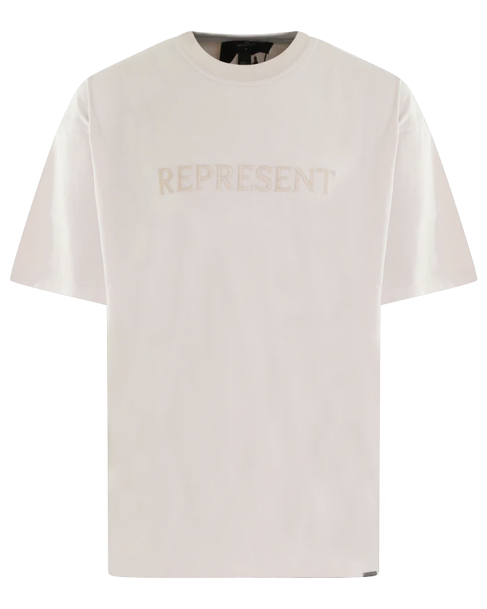 Heren Embroidered Serif TShirt Grijs