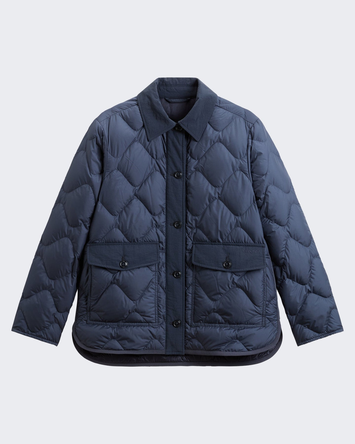 Woolrich Dames Heritage jas met opstaande kraag Blauw - Eleganza.nl