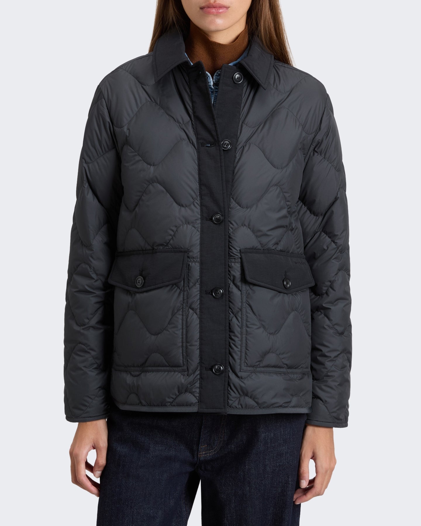 Woolrich Dames Heritage jas met opstaande kraag Grijs - Eleganza.nl