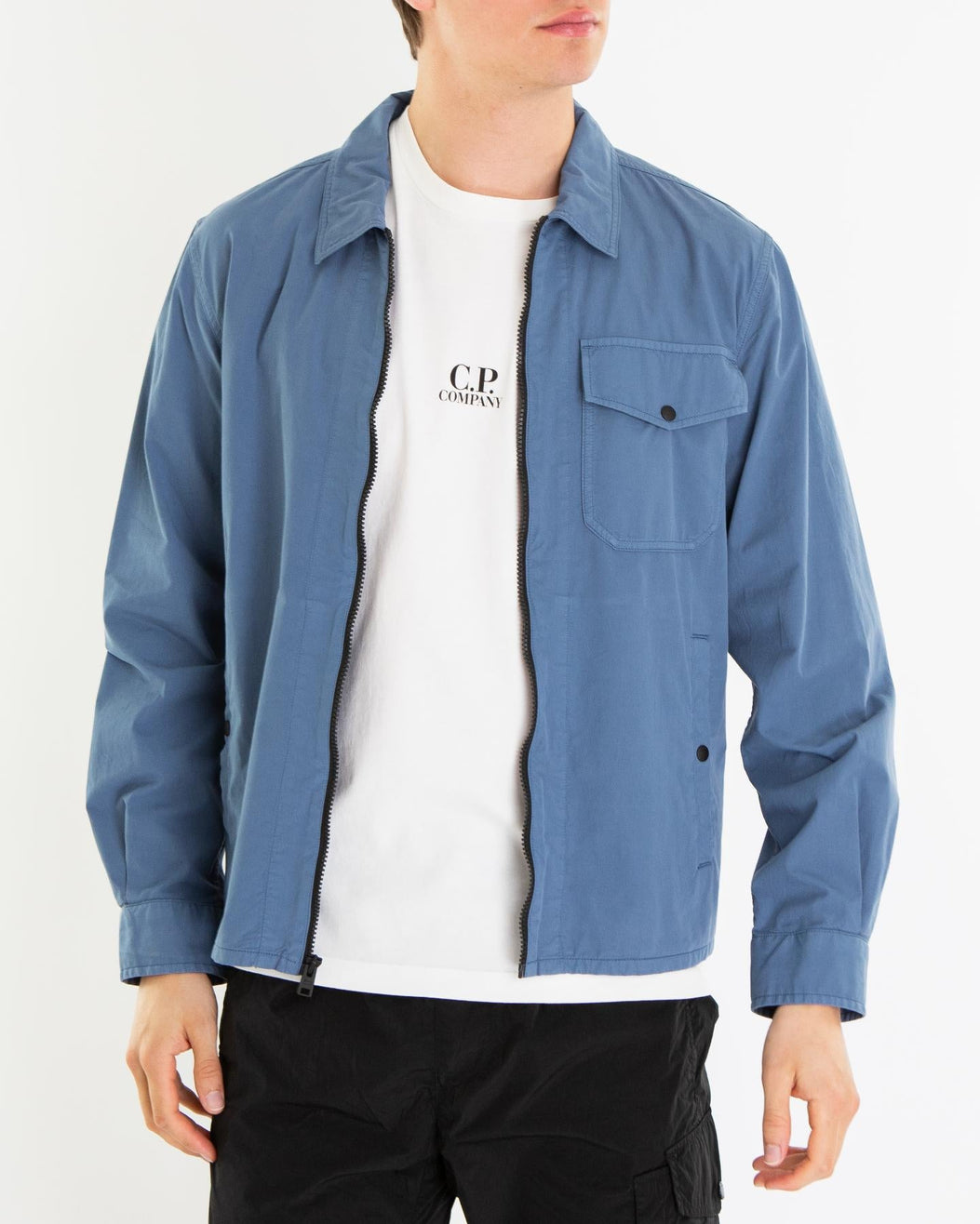 Woolrich Heren Gabardine Overshirt Blauw - Eleganza.nl