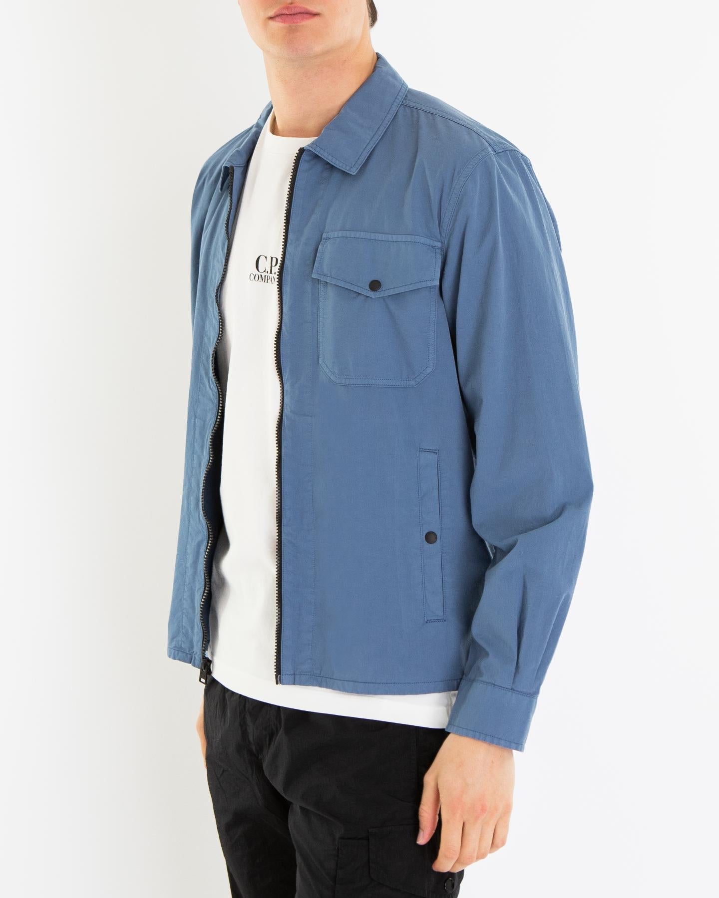 Woolrich Heren Gabardine Overshirt Blauw - Eleganza.nl