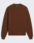 Men's Lamswollen sweater met ronde hals Brown — huidige kleur
