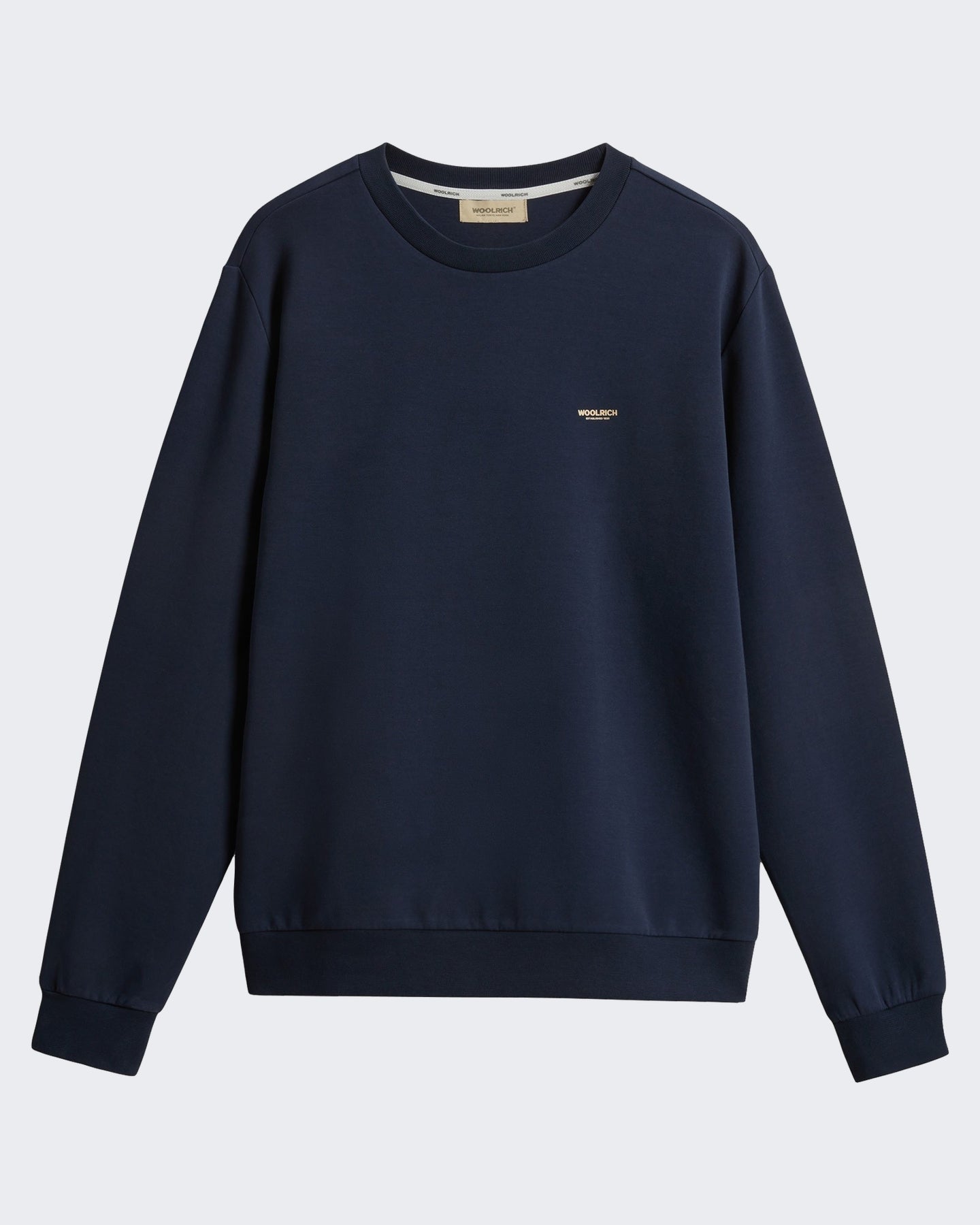 Woolrich Heren Logo sweater met ronde hals Blauw - Eleganza.nl