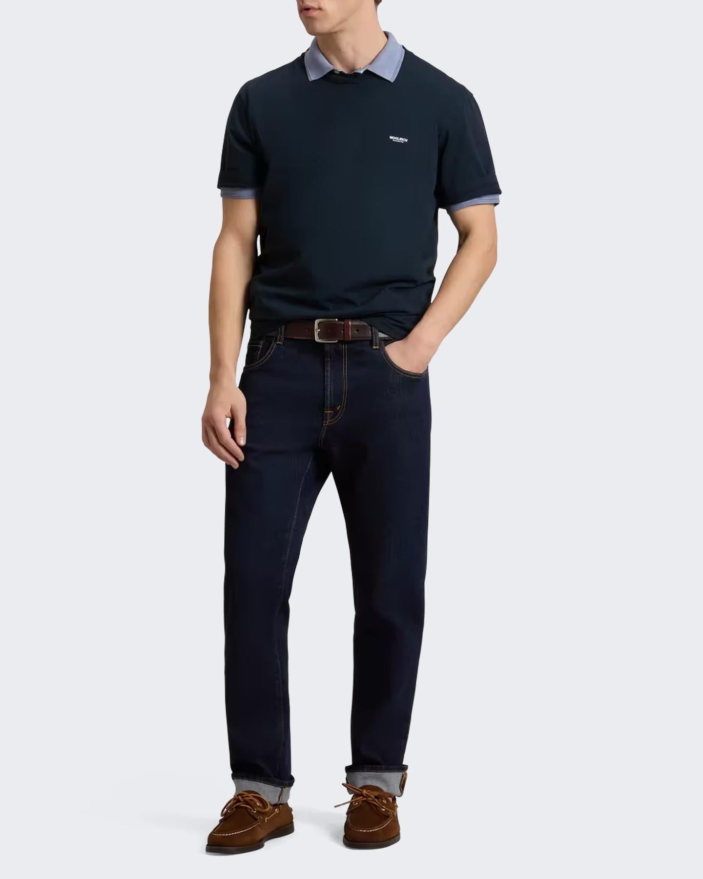 Woolrich Heren Slub Logo T-Shirt - Eleganza.nl