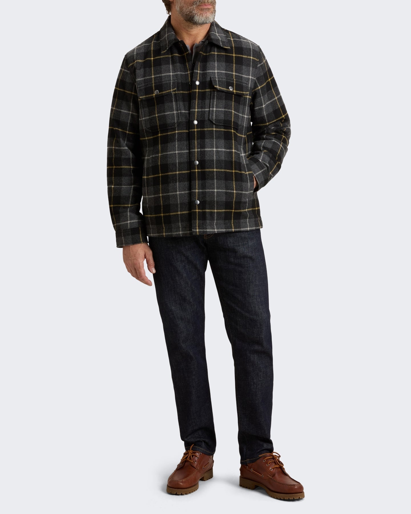Woolrich Heren Wool Alaskan shirt jacket met ruitmotief Zwart - Eleganza.nl