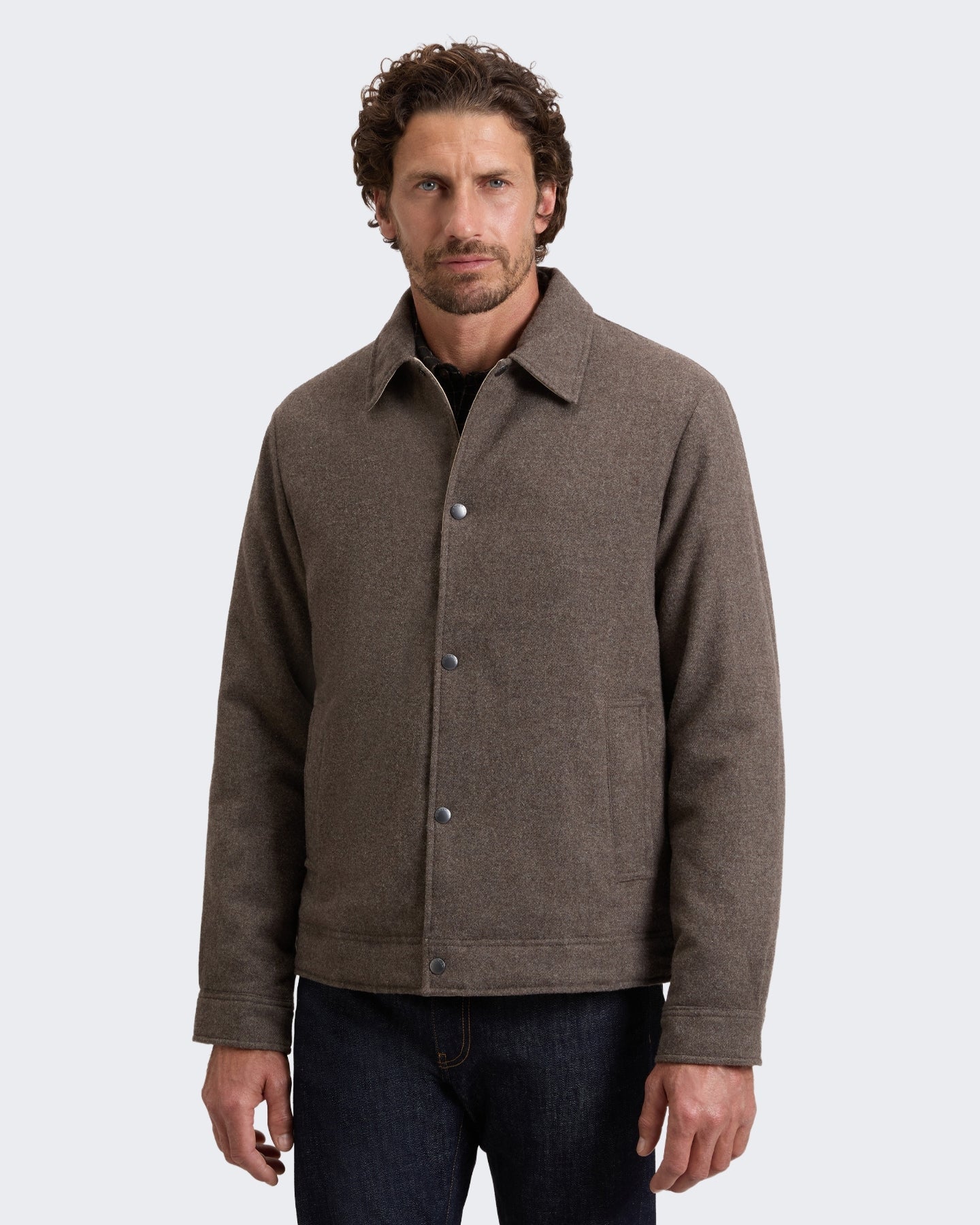 Woolrich Heren Wool Keating shirt jacket Grijs - Eleganza.nl