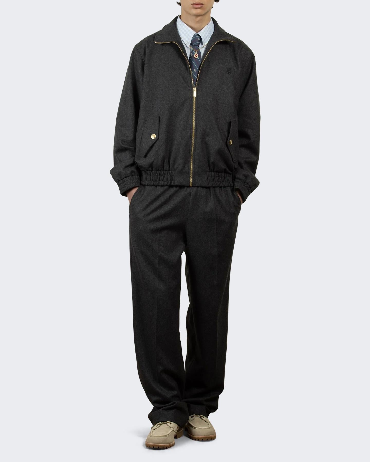 Drole De Monsieur Heren Flanelle Trackjacket Grijs