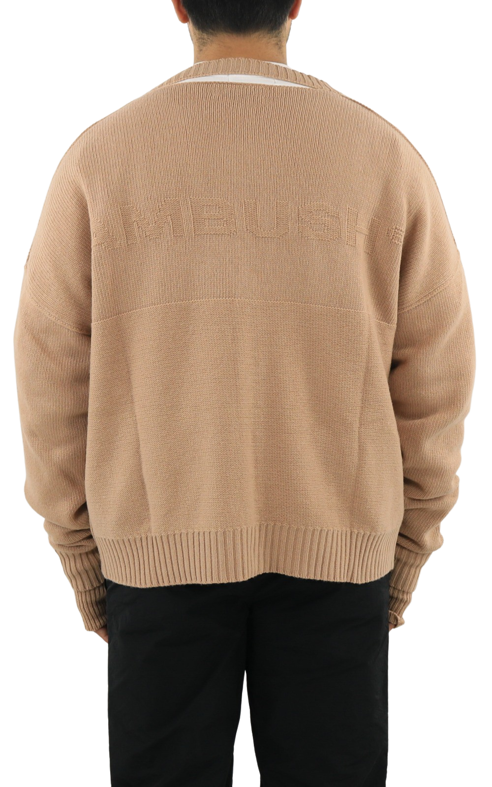 Men Oversized Logo Cardigan Natur