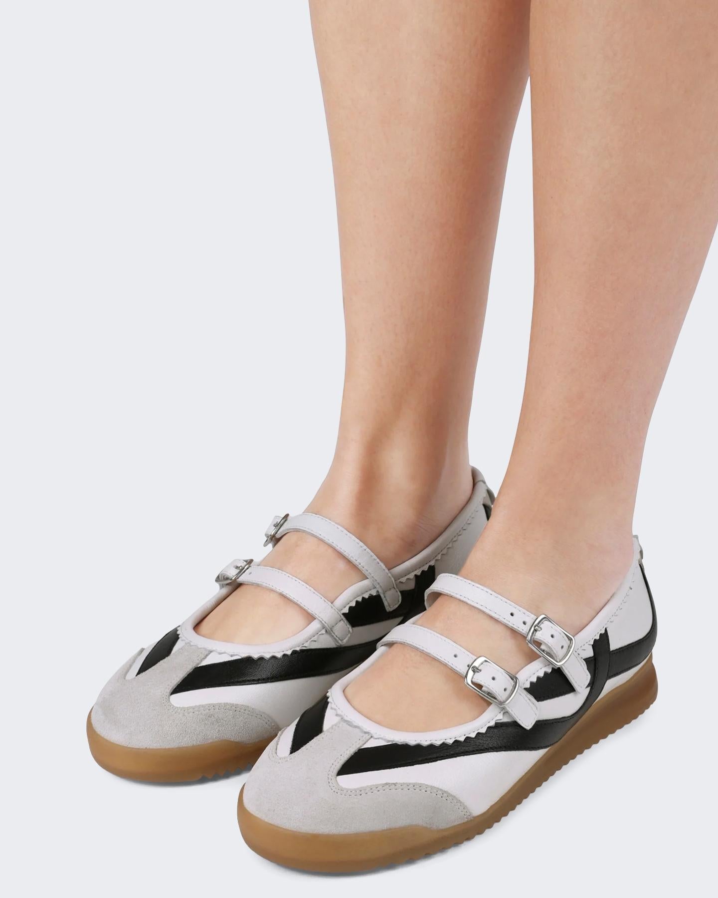 Dames Cli-Oo Mary Jane Sneaker Wit