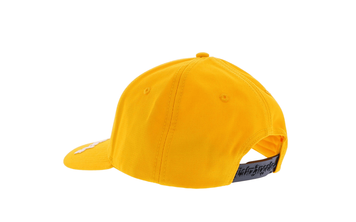 Men Curved Logo Cap Yellow White