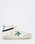 Golden Goose Women's Mid Star Sneaker White/Green — huidige kleur