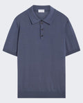 Men's Knitted Polo Blue — huidige kleur