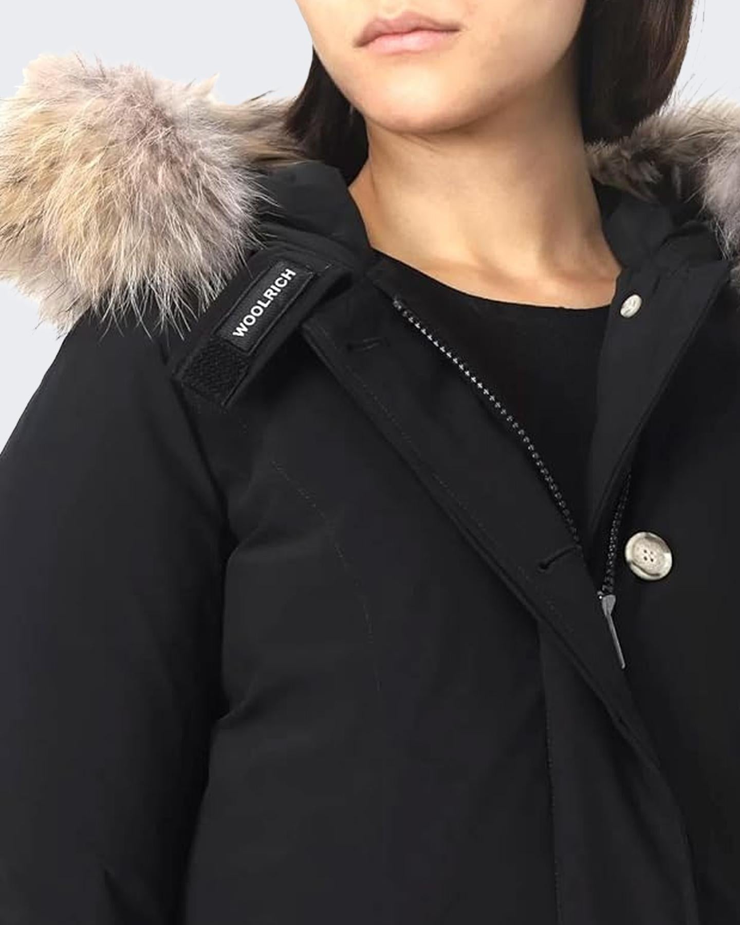 Dames Arctic Racoon Parka Zwart