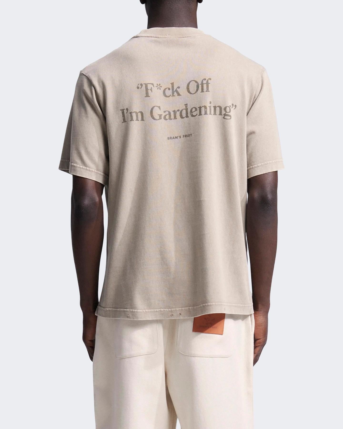 Heren Fuck Off T-shirt Beige
