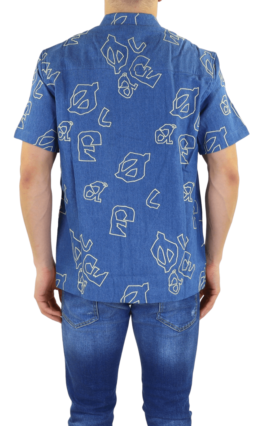 Men Olaf Aop Denim SS Shirt