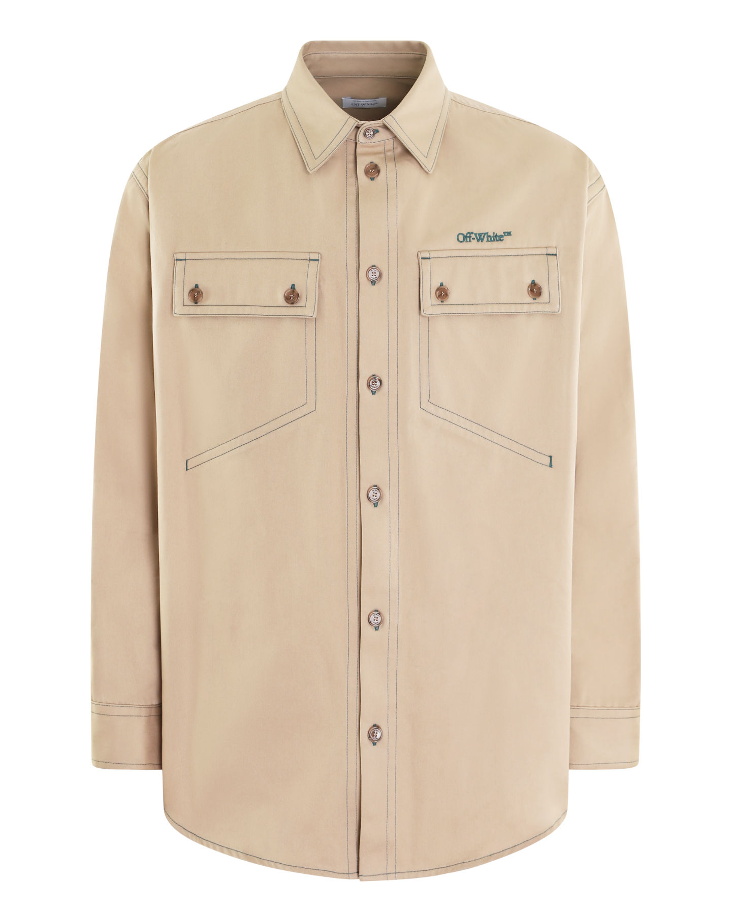 Heren Stitch Cotgab Overshirt Beige